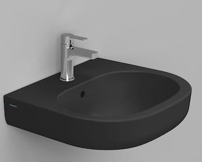 Darmowa Dostawa - Umywalka 55x48 cm owalna ścienna czarna Ceramica Dolomite Mirto D461381