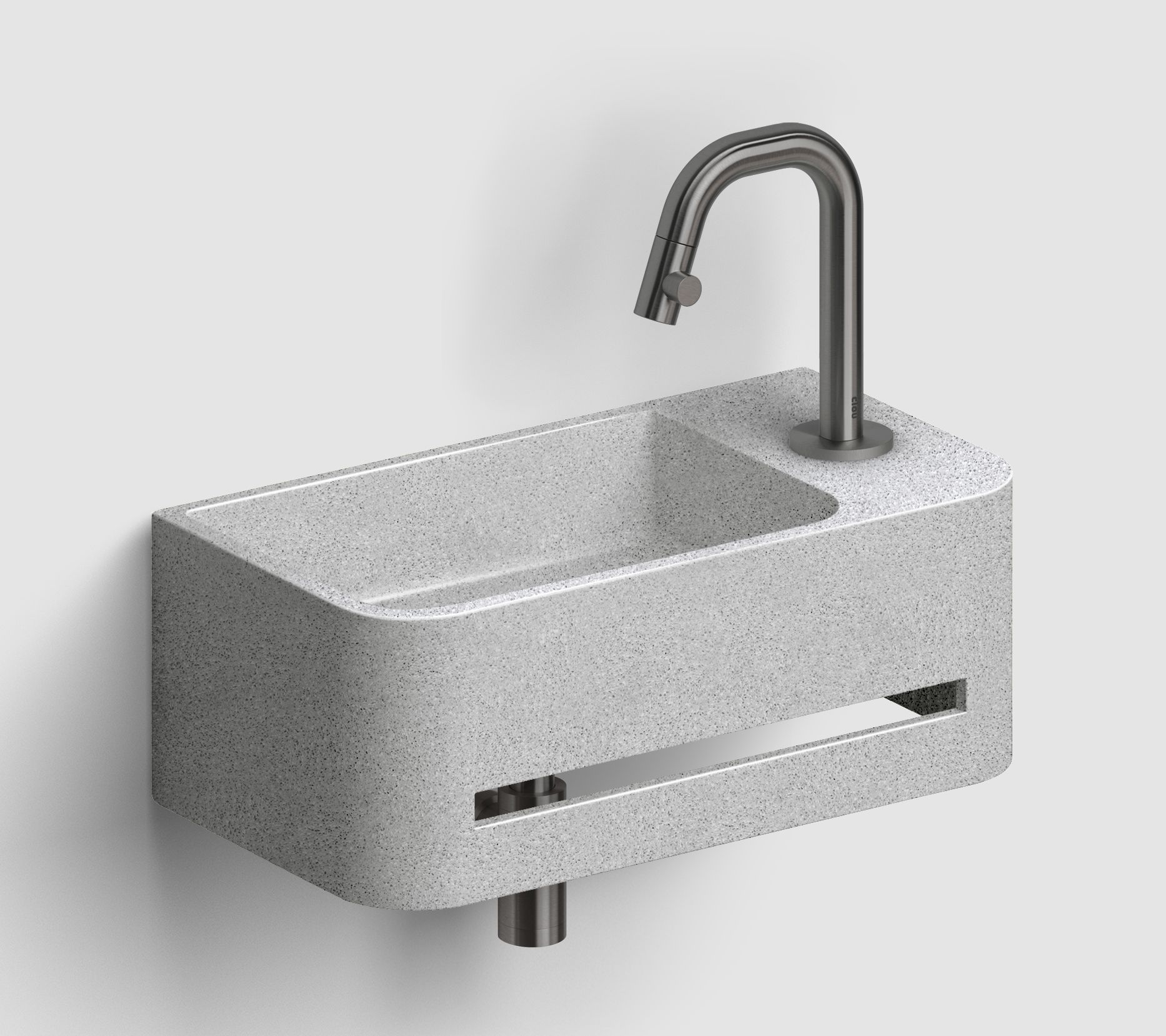 Darmowa Dostawa - Umywalka 43x23 cm prostokątna ścienna szary/kamień Clou InBe IB03710300201R