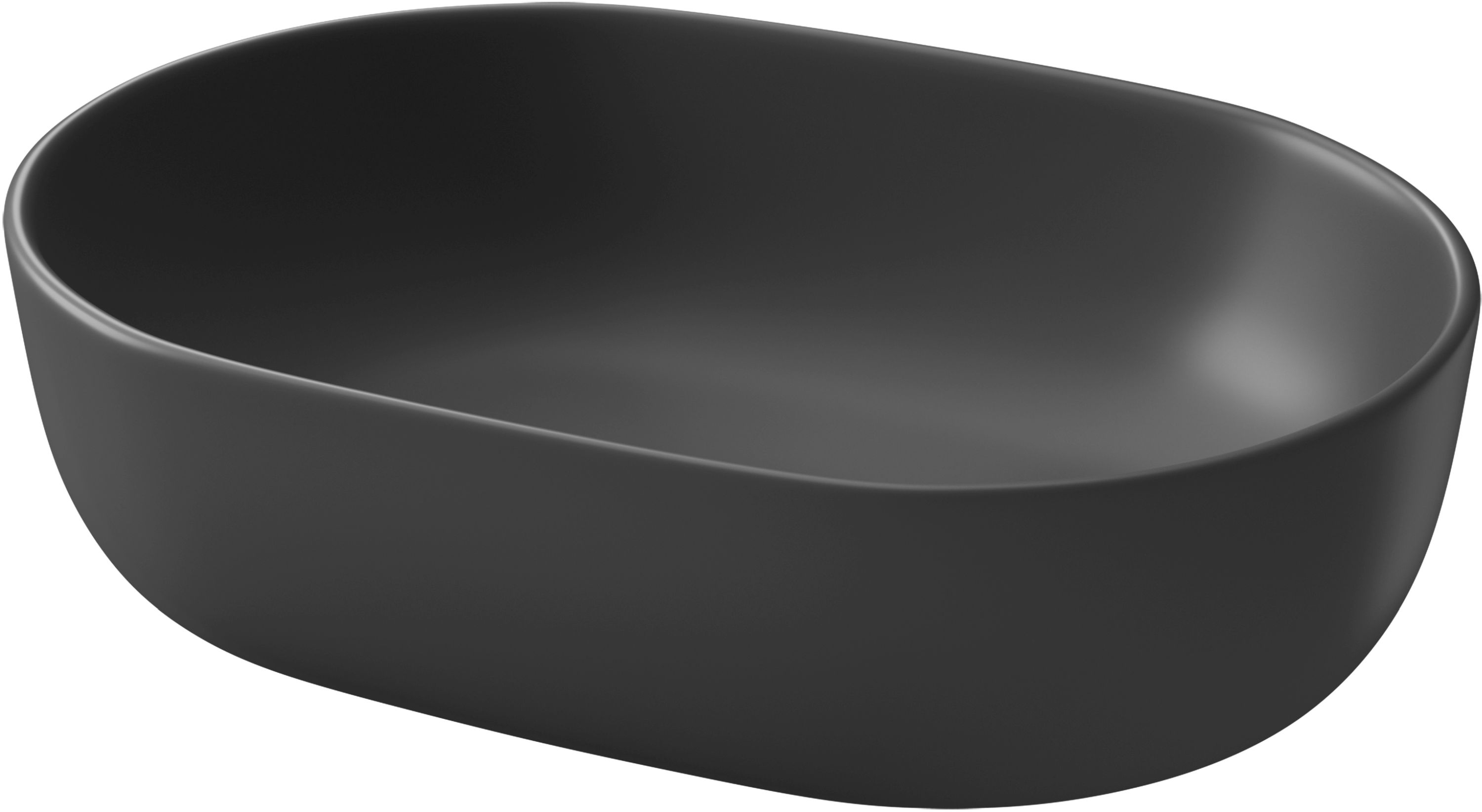 Darmowa Dostawa - Umywalka 50x35.5 cm owalna nablatowa antracyt Cersanit Moduo K116107