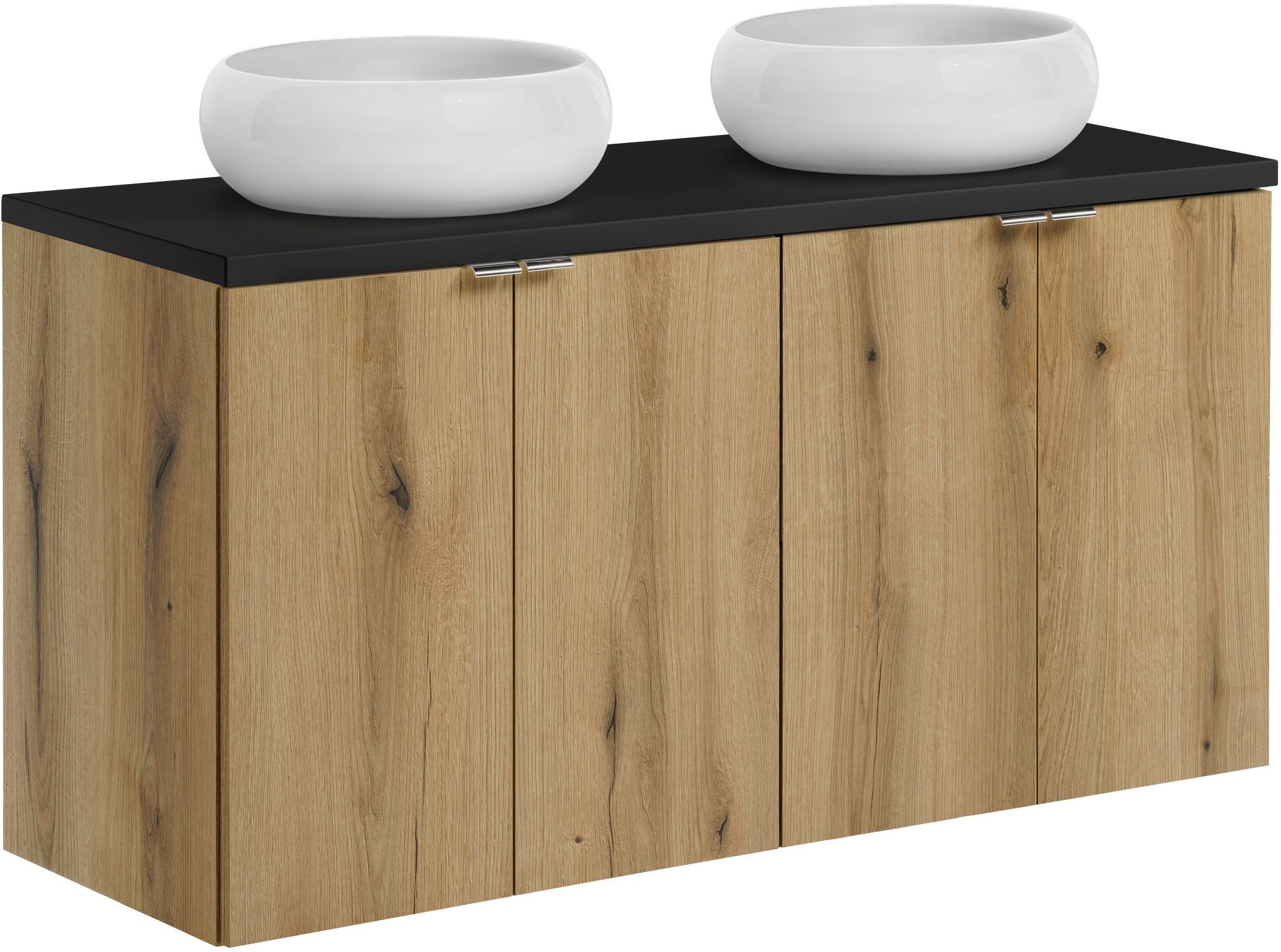 Darmowa Dostawa - Umywalka z szafką i blatem 120 cm dąb Comad Nova Oak SETNOABBLACK120CMDUNWIKISW