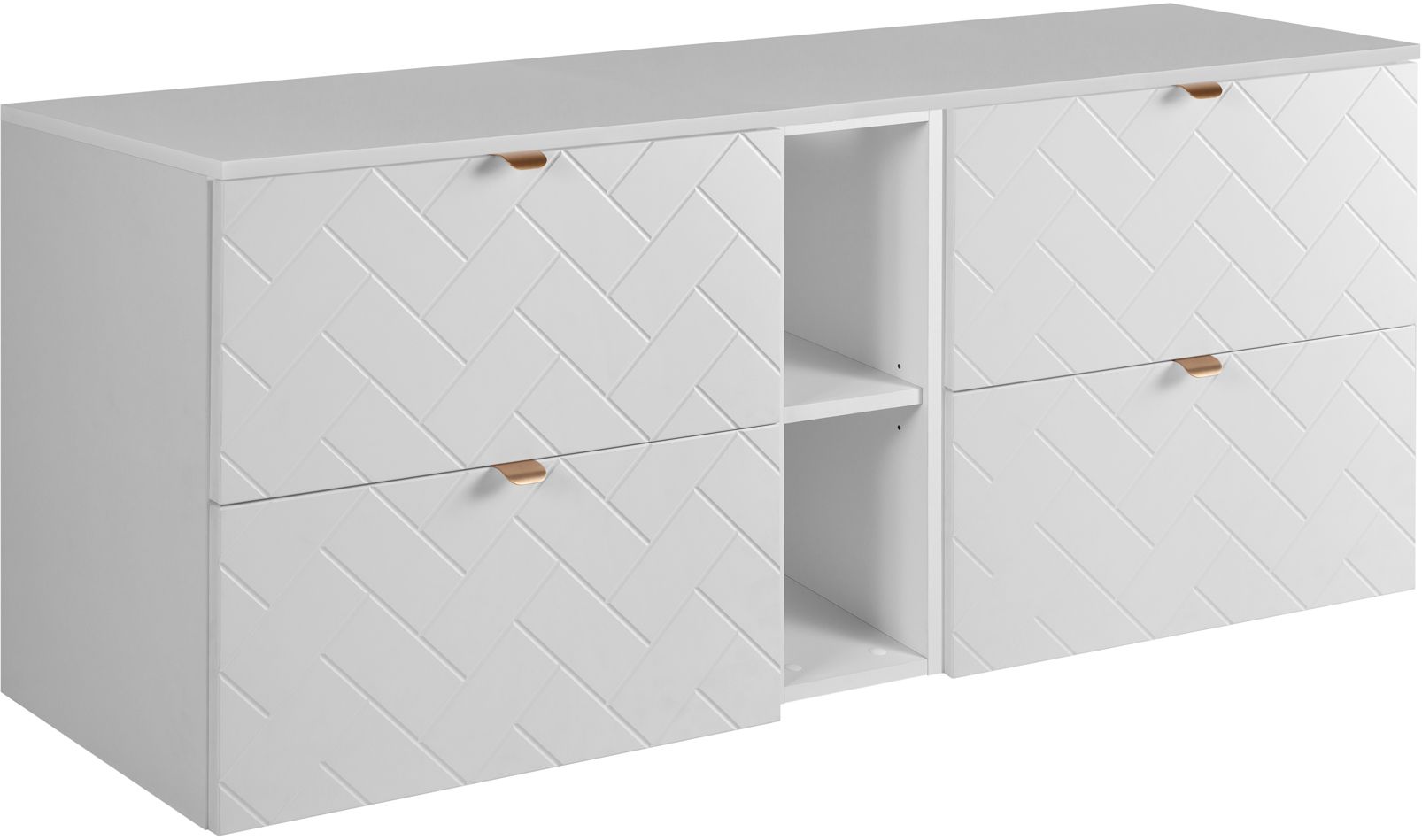 Darmowa Dostawa - Zestaw mebli łazienkowych 140x46x62.3 cm podumywalkowa wisząca biała Rodan Trend abset10937