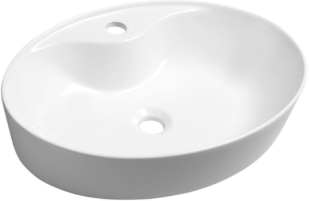 Darmowa Dostawa - Umywalka 58x41.5 cm owalna nablatowa biała Sapho Mariana AR483