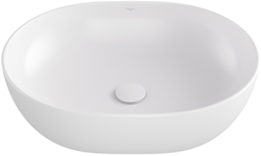 Darmowa Dostawa - Umywalka 48.5x35 cm owalna nablatowa biała Besco Moya UNC49MOB