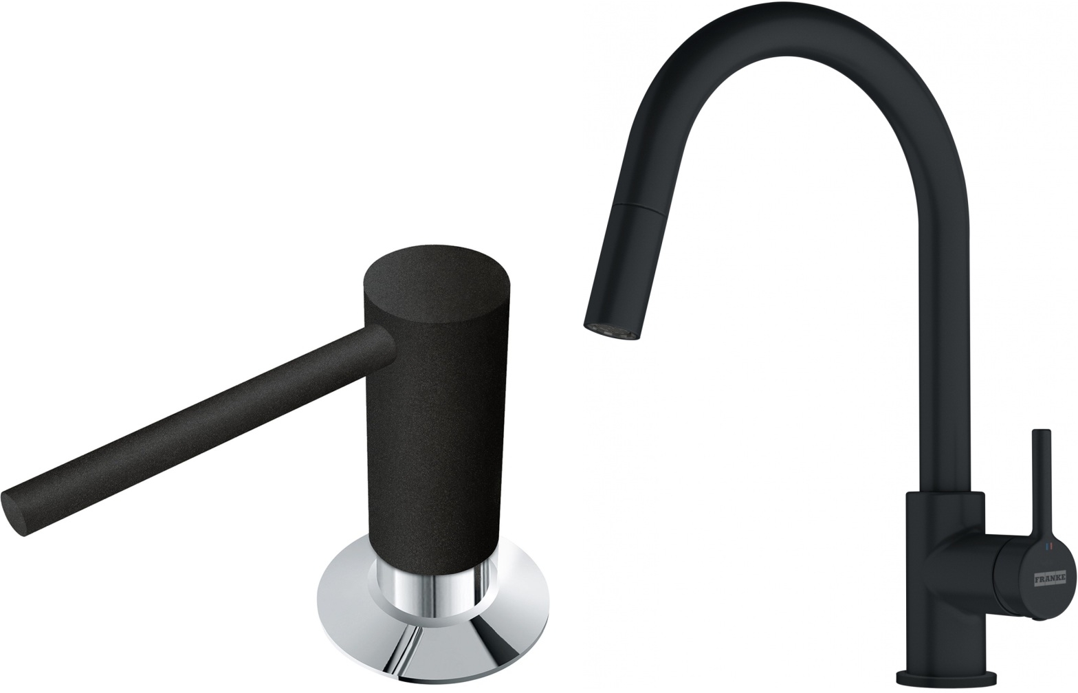 Darmowa Dostawa - Bateria kuchenna z dozownikiem stojąca czarna Franke Lina abset10683