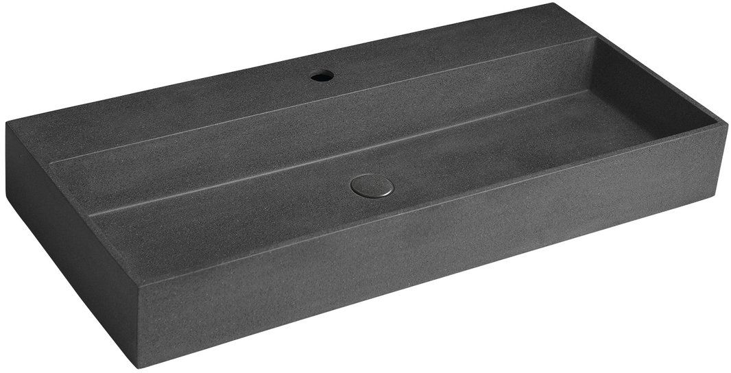 Darmowa Dostawa - Umywalka 96x44 cm prostokątna meblowa czarna Sapho Quadrado AR466