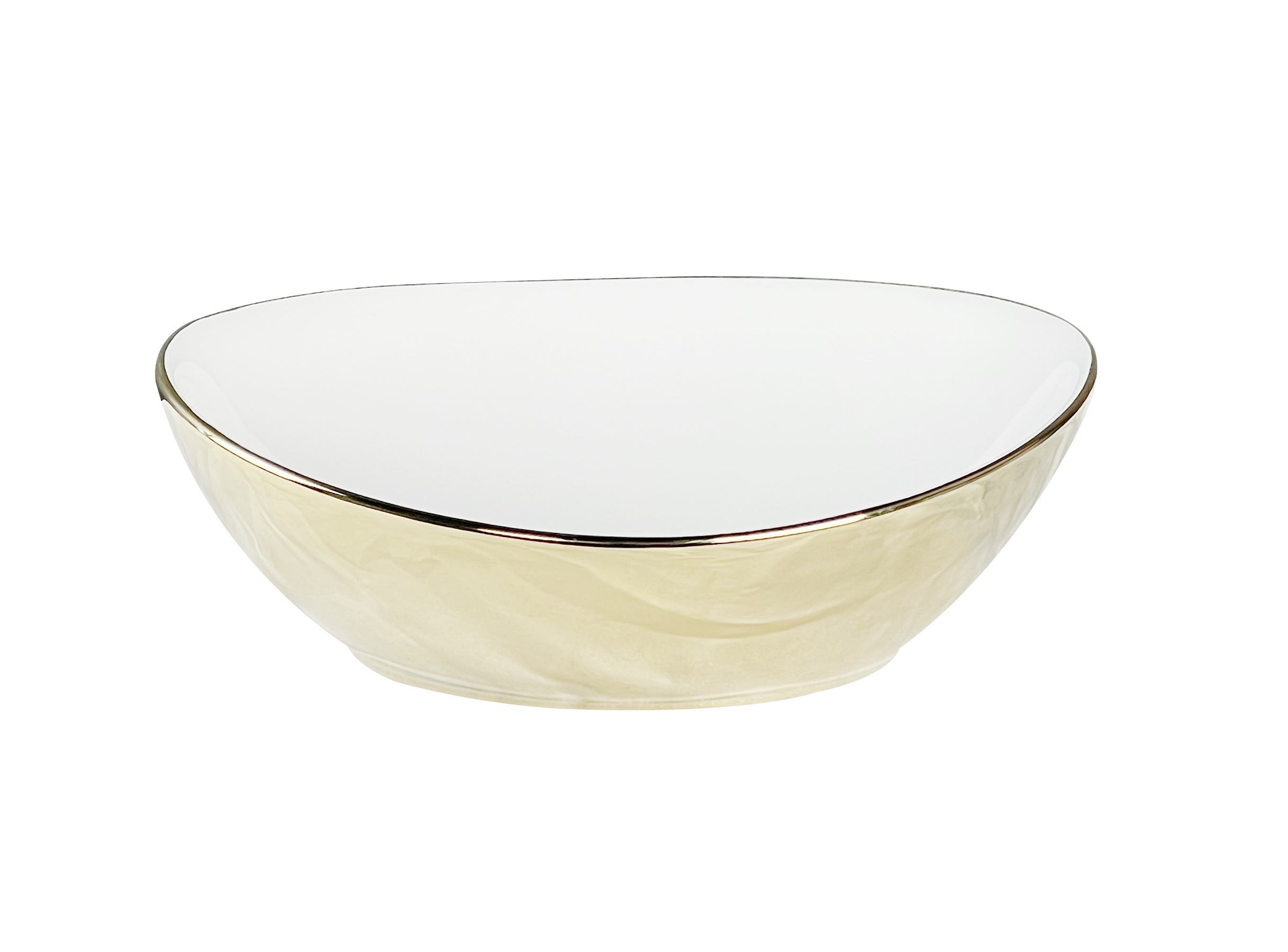 Darmowa Dostawa - Umywalka 37x29.5 cm owalna nablatowa biała-złota Aquavea Miel MIELBIA