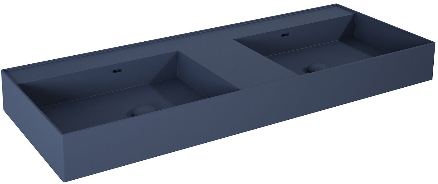 Darmowa Dostawa - Umywalka 120.5x45.5 cm prostokątna ścienna-podwójna niebieska Elita Level RE041461207030