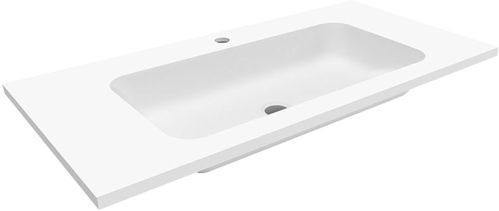 Darmowa Dostawa - Umywalka 90x45 cm prostokątna wpuszczana-z blatem biała Cristalstone Linea Simpla U900MCOTCR