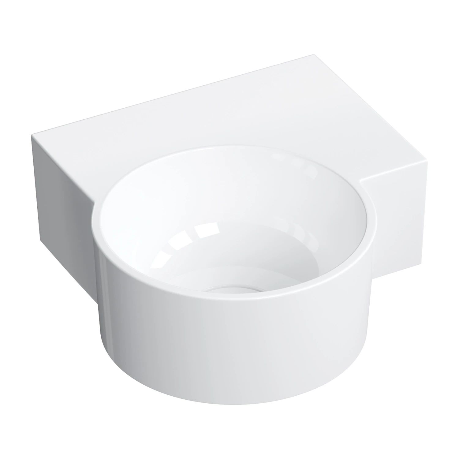 Darmowa Dostawa - Umywalka 33x34 cm narożna ścienna-nablatowa biała Omnires Ovo M+ OVO335UWPBP