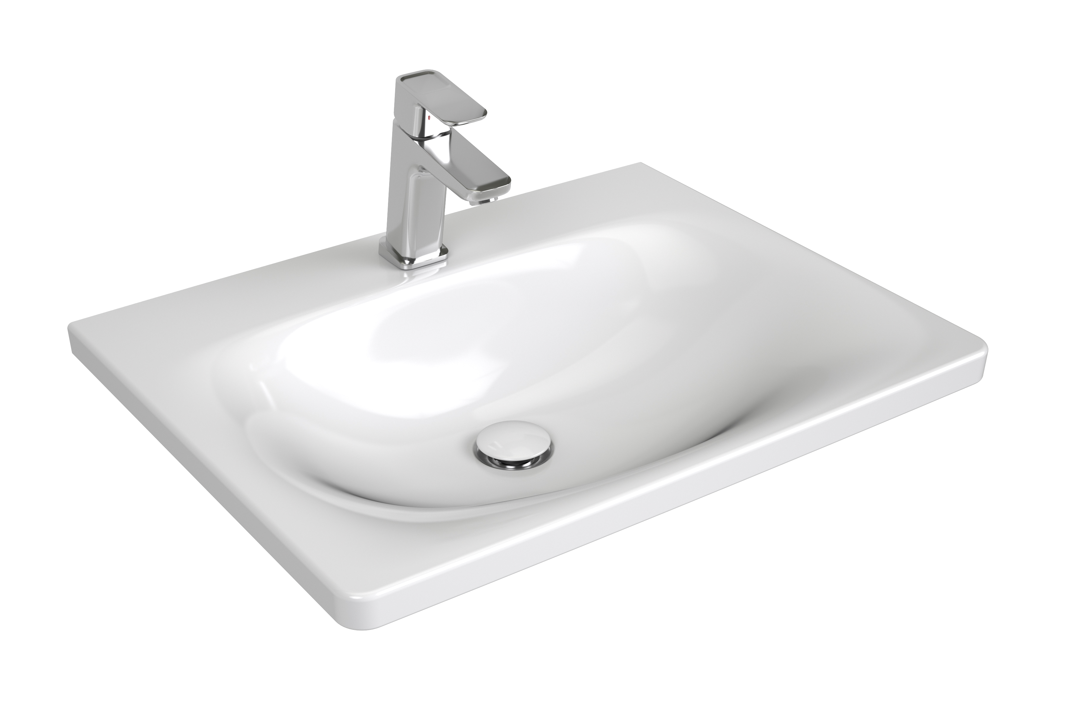 Darmowa Dostawa - Umywalka 60x46.5 cm prostokątna meblowa biała Ravak Balance XJX01260000