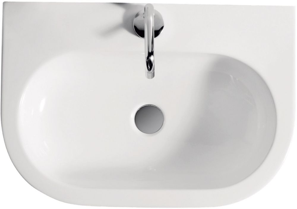 Darmowa Dostawa - Umywalka 60x42 cm półokrągła ścienna biała Kerasan Flo 314201