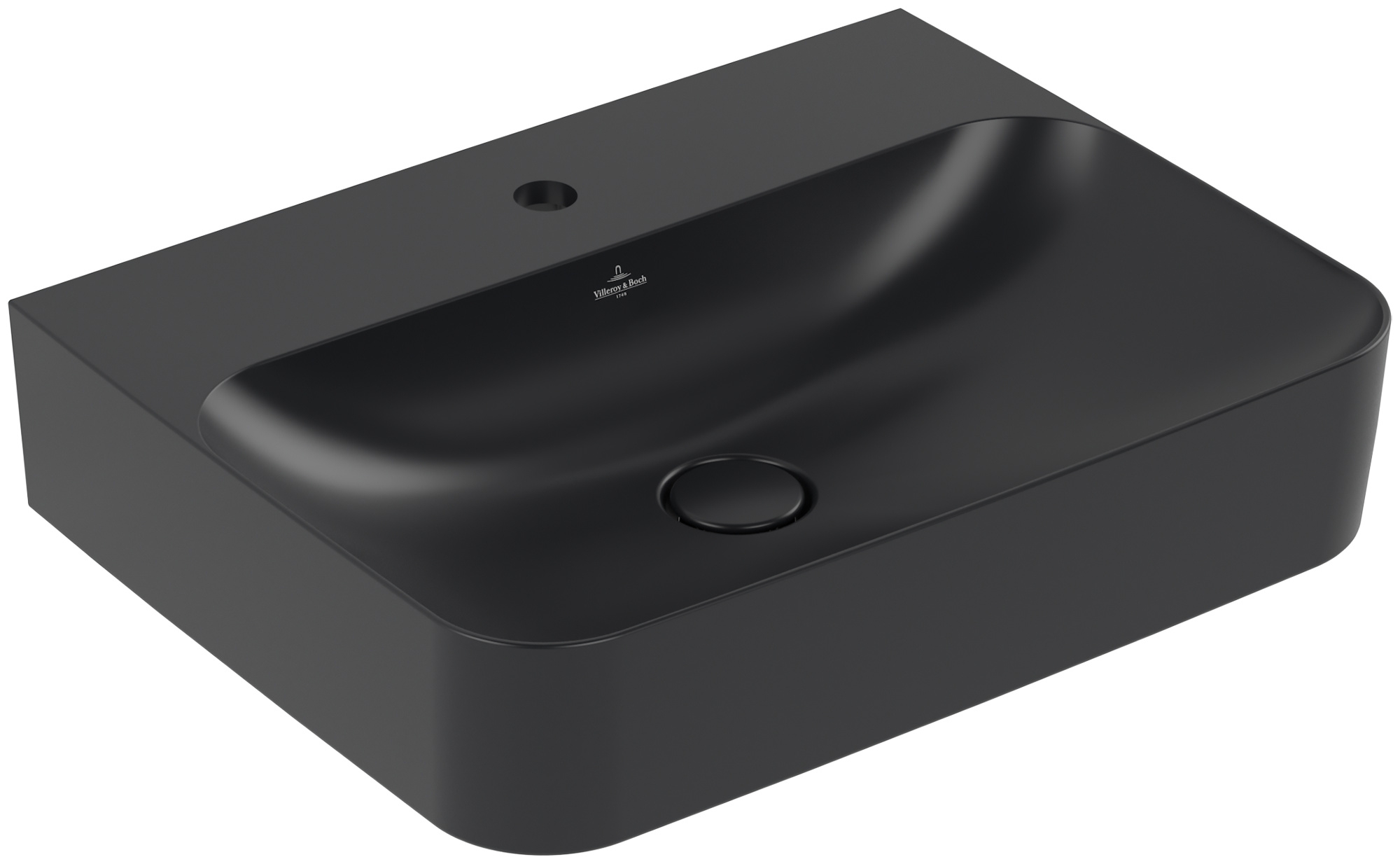 Darmowa Dostawa - Umywalka 60x47 cm prostokątna ścienna-meblowa czarna Villeroy & Boch Finion 41686CR7