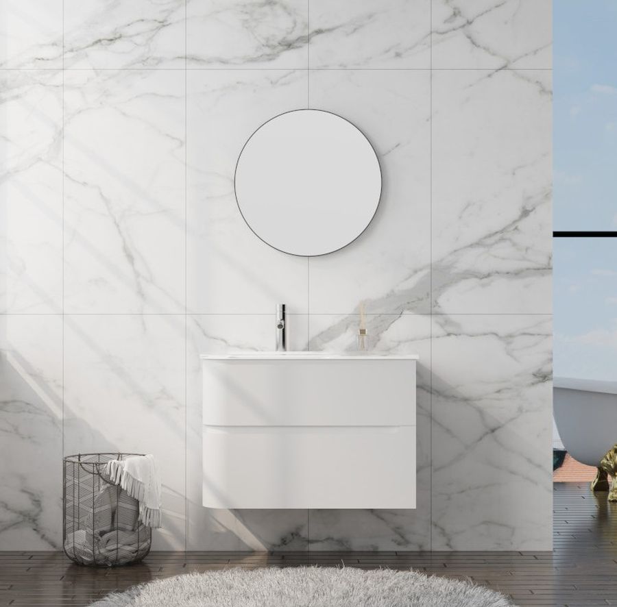 Darmowa Dostawa - Umywalka z szafką 80 cm biała LaVita Atlanta 5900378335566