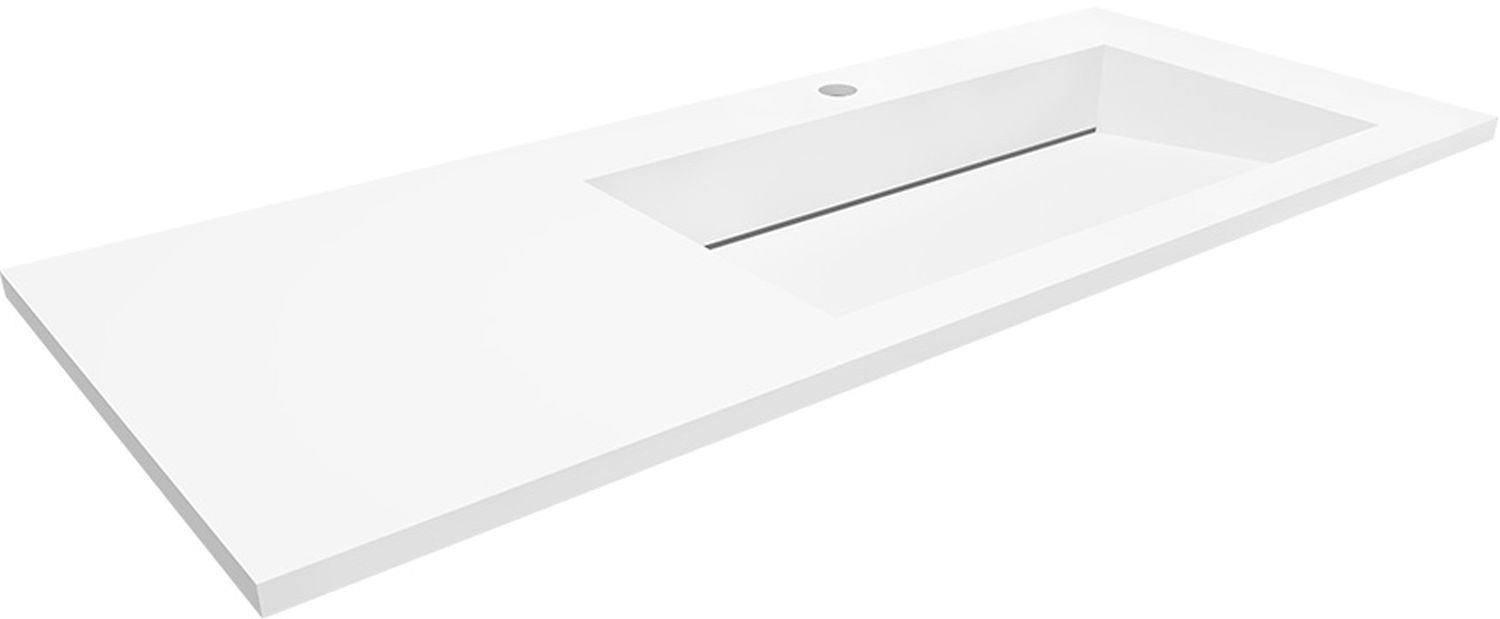 Darmowa Dostawa - Umywalka 110x45 cm prostokątna wpuszczana-z blatem biała Cristalstone Linea Ideal U1100MBPOLCCR