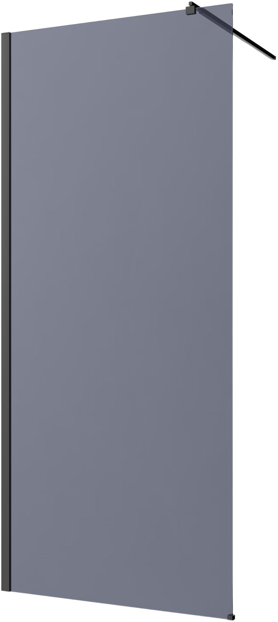 Darmowa Dostawa - Ścianka prysznicowa walk-in 90 cm czarny półmat/szkło grafitowe Invena AK32193