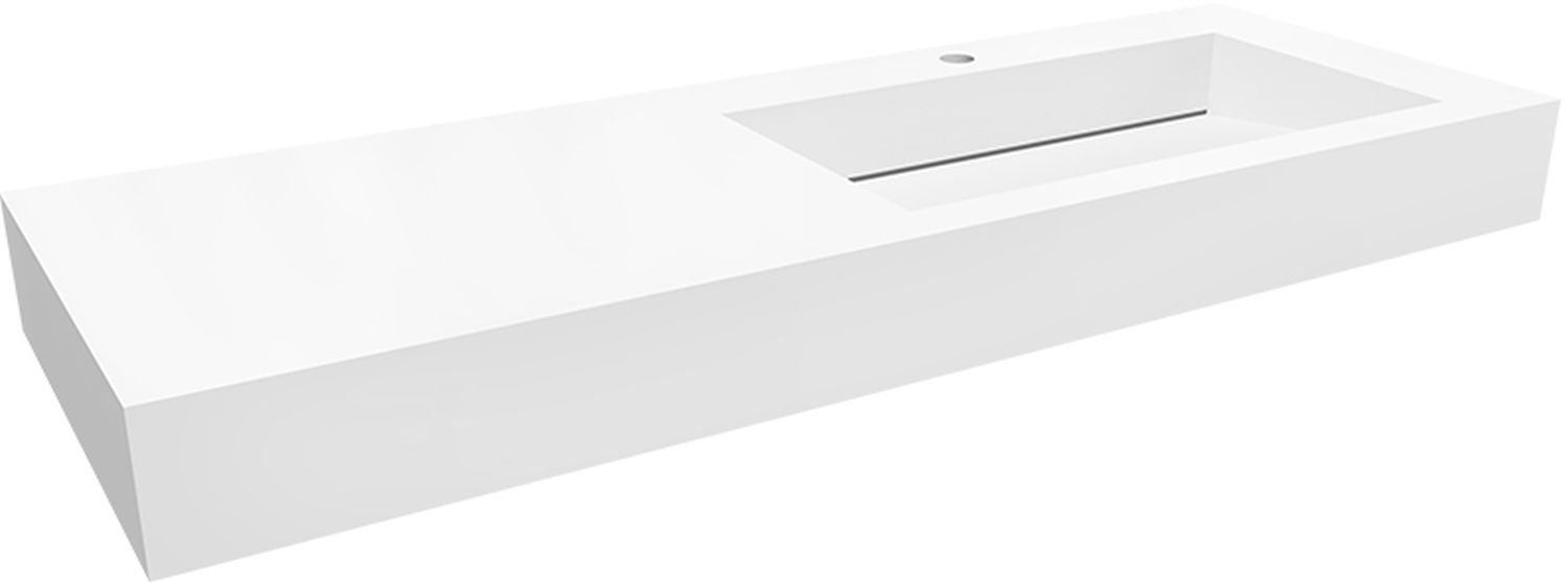 Darmowa Dostawa - Umywalka 130x45 cm prostokątna ścienna-z blatem biała Cristalstone Linea Ideal U1300MBPOLC