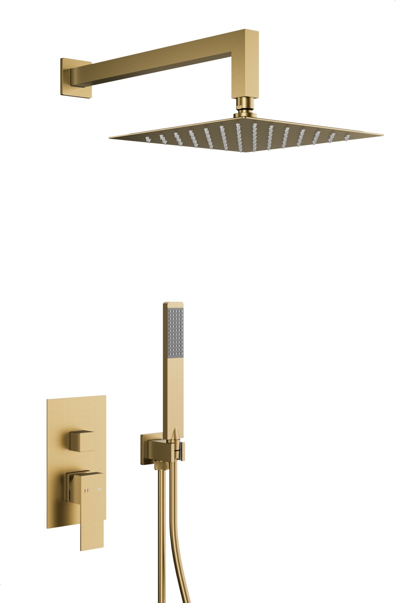 Darmowa Dostawa - Zestaw prysznicowy podtynkowy z deszczownicą złoty KFA Armatura Logon Brushed Light Gold 513950139