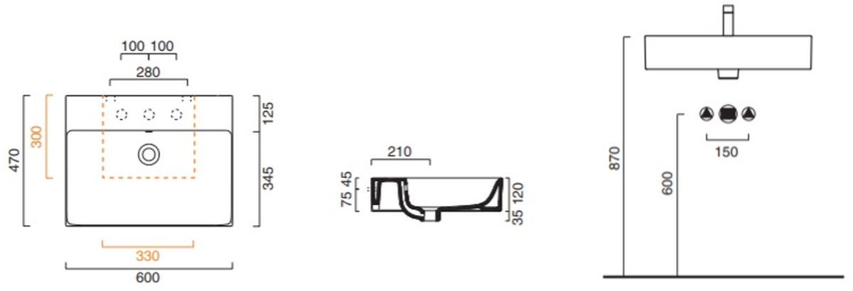 Darmowa Dostawa - Umywalka 60x47 cm prostokątna ścienna-nablatowa biała Catalano New Premium 0220601001
