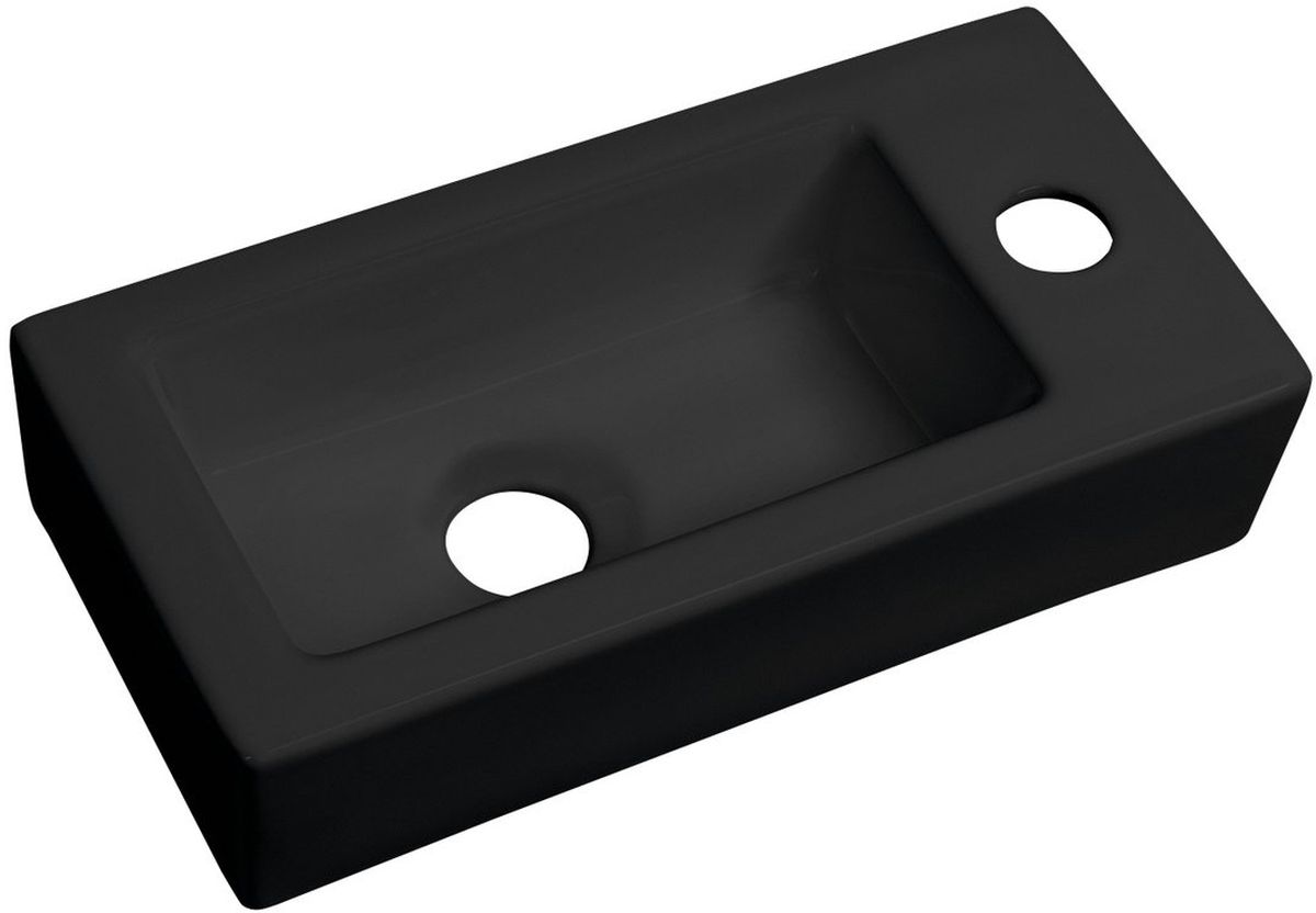 Darmowa Dostawa - Umywalka 37x18 cm prostokątna ścienna-nablatowa czarna Sapho Small AR495B