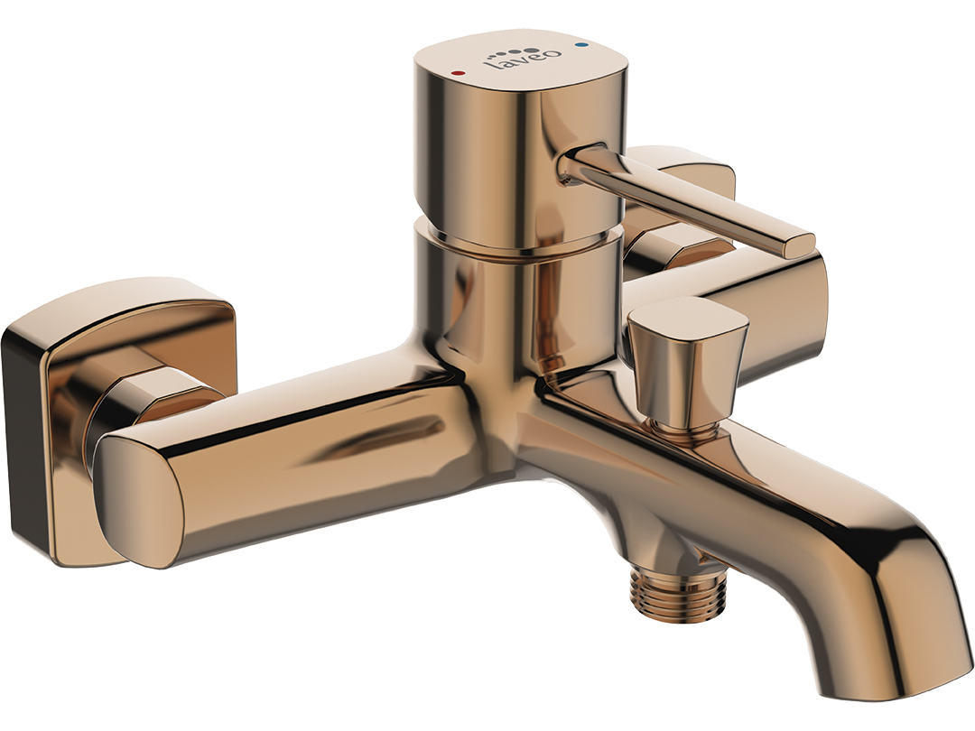 Darmowa Dostawa - Bateria wannowo-prysznicowa ścienna złota Laveo Pola BAP810D