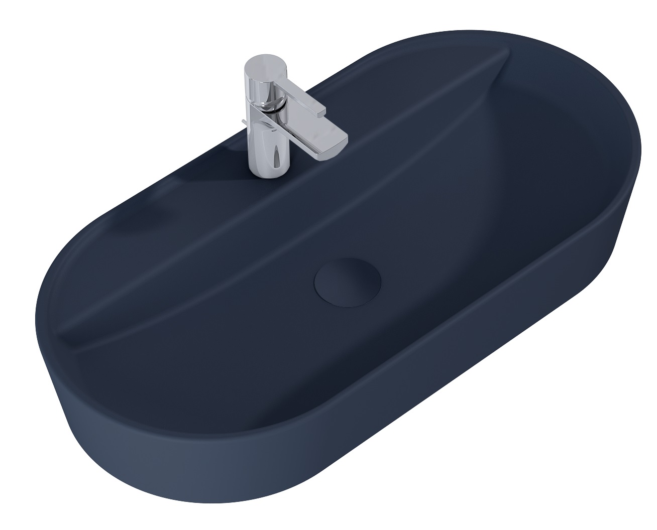 Darmowa Dostawa - Umywalka 81.5x41.5 cm owalna nablatowa niebieska Elita Babette RE040820017030