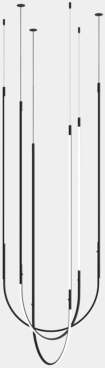 Darmowa Dostawa - Lampa wisząca 1x125.1 W czarna-opal Leds C4 Tubs 00A07805M1