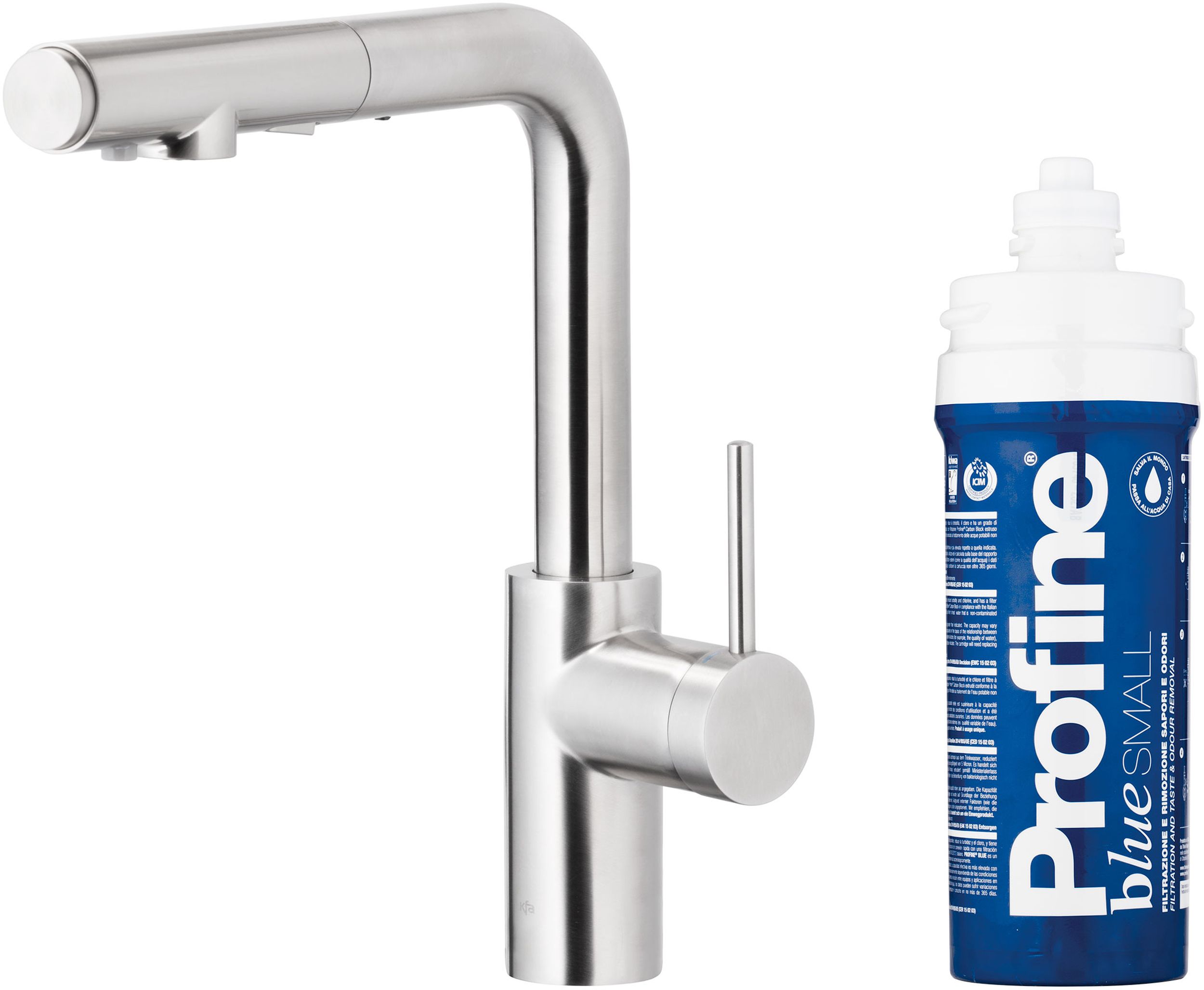 Darmowa Dostawa - Bateria kuchenna z filtrem stojąca inox KFA Armatura Duero Pure Basic 662311322