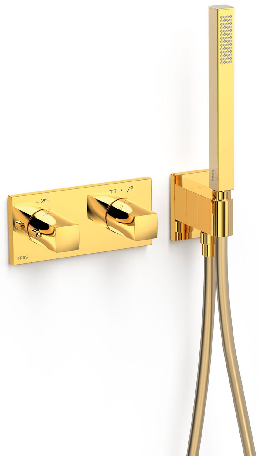 Darmowa Dostawa - Bateria wannowo-prysznicowa podtynkowa złoty Tres B-System 30725201OR