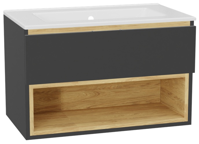 Darmowa Dostawa - Umywalka z szafką 81 cm szarą Excellent Tuto 2.0 MLEX2171K800136GRGR