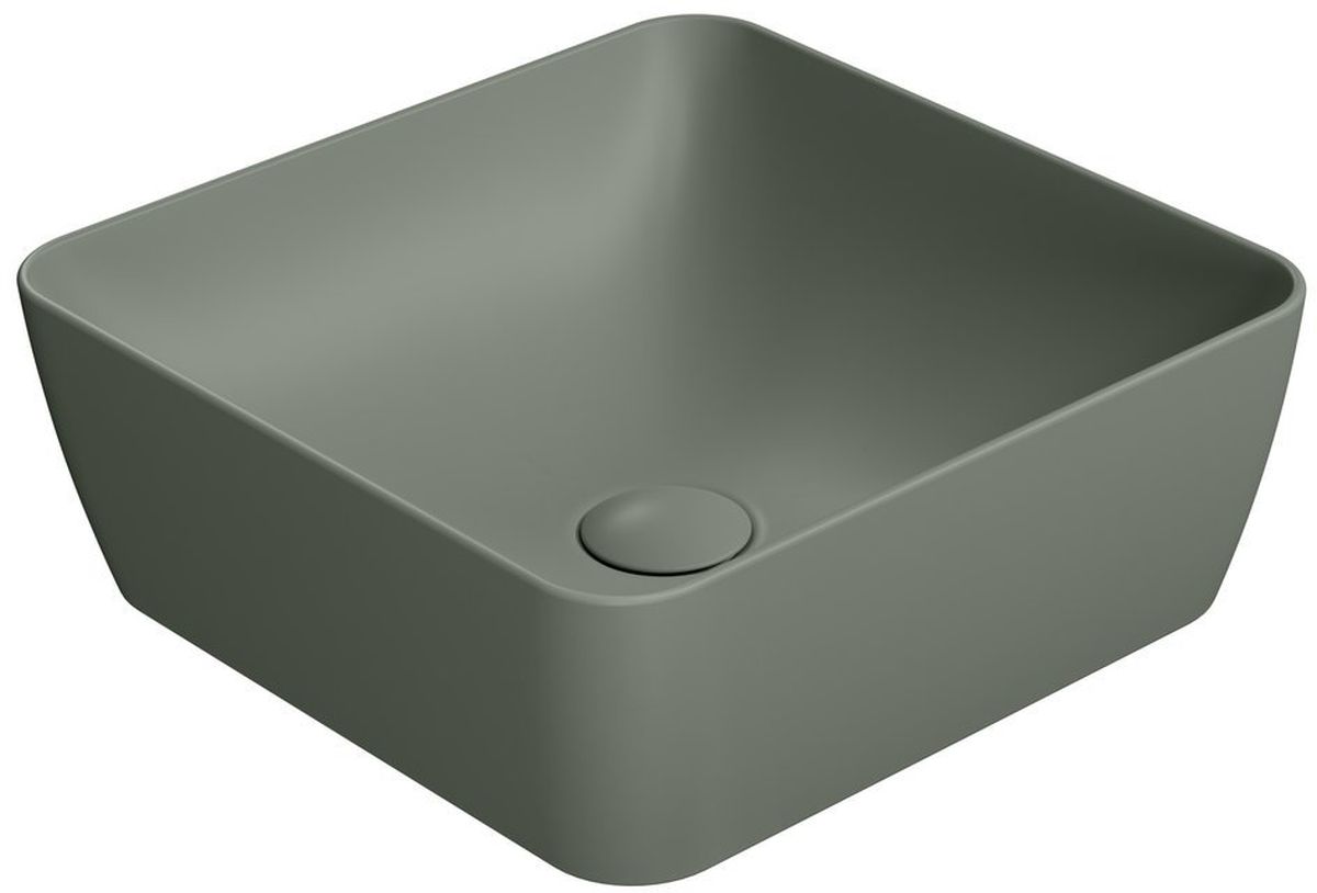 Darmowa Dostawa - Umywalka 38x38 cm kwadratowa nablatowa zielona GSI Sand 903804
