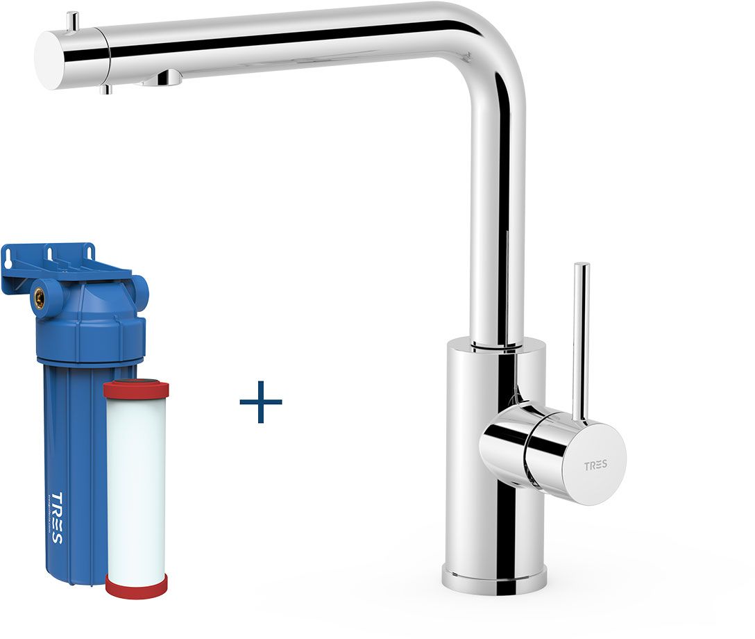 Darmowa Dostawa - Bateria kuchenna z filtrem stojąca chrom Tres Cocina 23045403