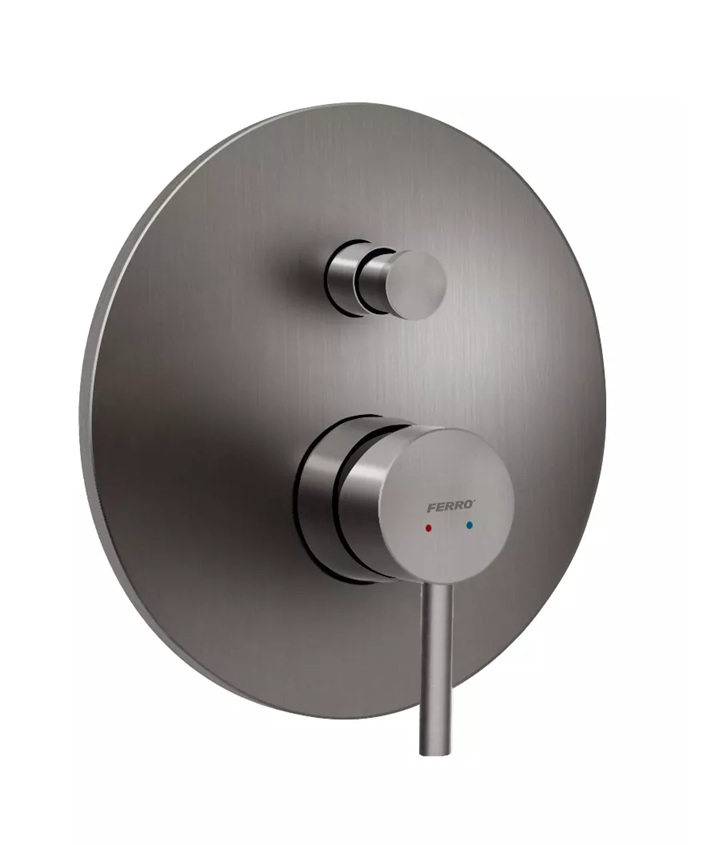 Darmowa Dostawa - Bateria wannowo-prysznicowa podtynkowa grafitowa Ferro Ciriculus BCK7PGM