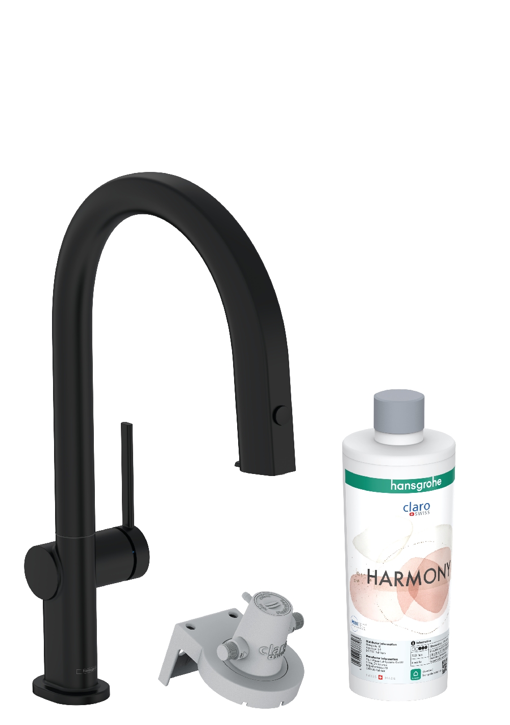 Darmowa Dostawa - Bateria kuchenna z filtrem stojąca czarny Hansgrohe Aqittura M91 76801670