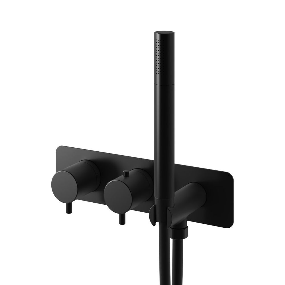 Darmowa Dostawa - Bateria wannowo-prysznicowa podtynkowa termostatyczna czarna Kohlman Axel Black QW265AB