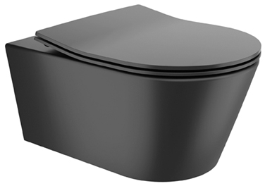 Darmowa Dostawa - Miska WC z deską wolnoopadającą wisząca bez kołnierza czarny mat Sanindusa URB.Y 140938264