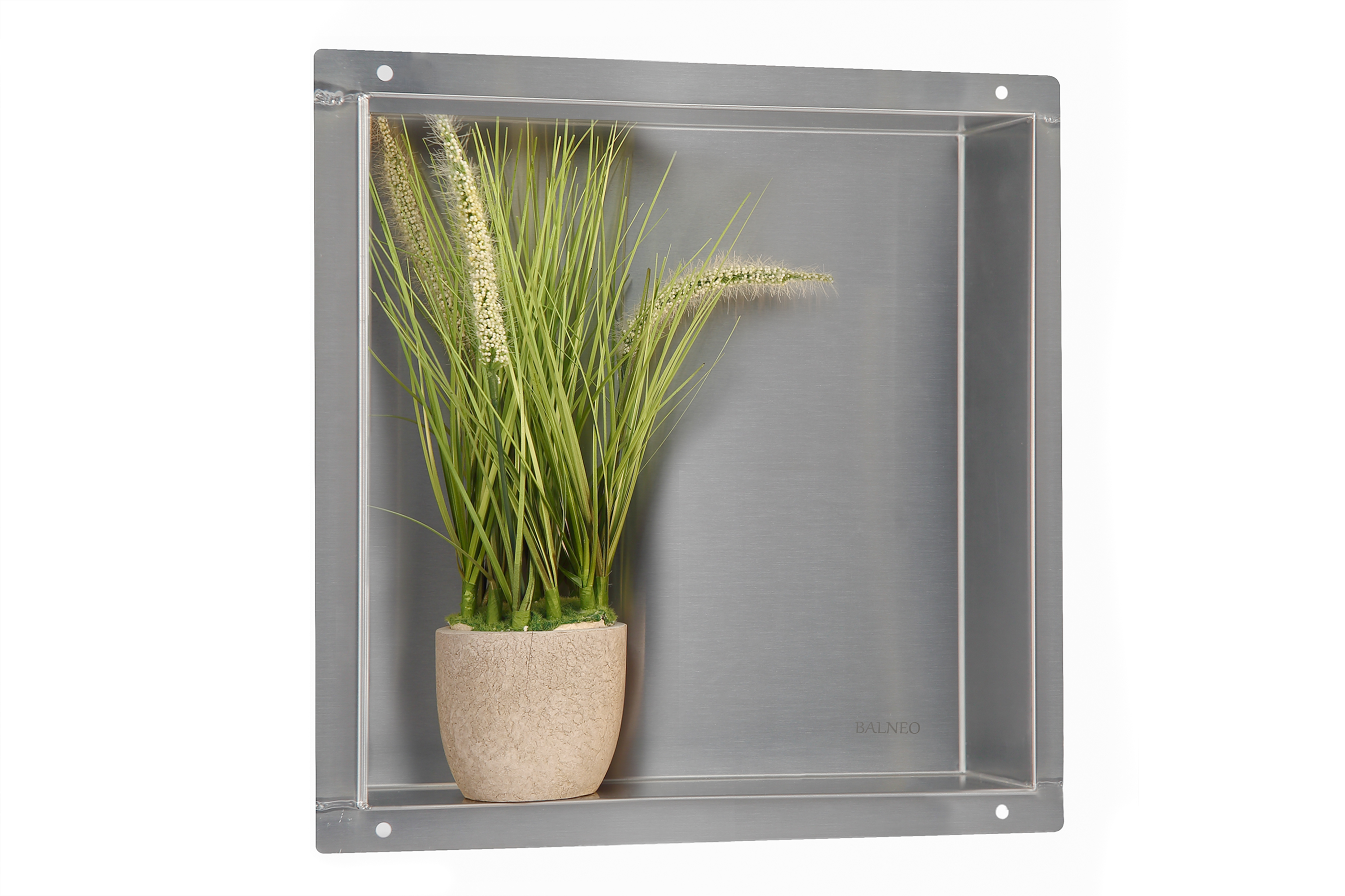 Darmowa Dostawa - Półka wnękowa 30 cm stal Balneo Wall-Box No Rim Inox OBIN2NR
