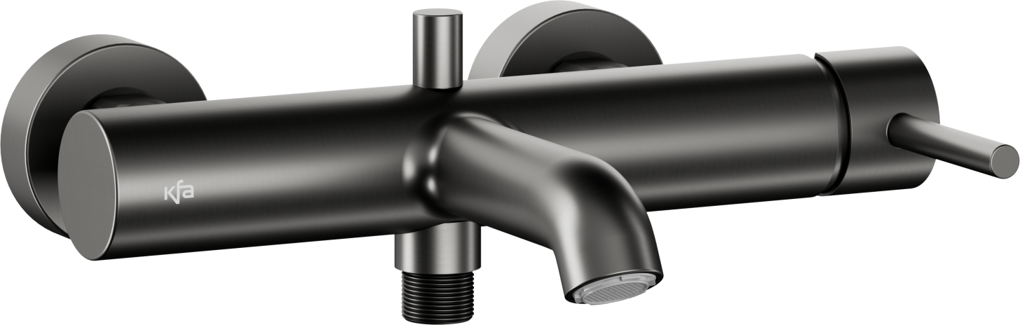 Darmowa Dostawa - Bateria wannowo-prysznicowa ścienna grafitowa KFA Armatura Moza Gun Metal Grey 503402061