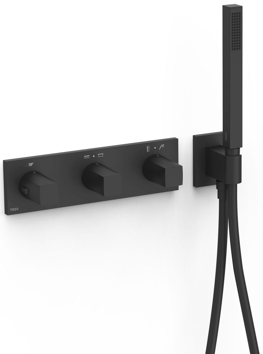 Darmowa Dostawa - Bateria wannowo-prysznicowa podtynkowa czarny Tres B-System 30725401NM