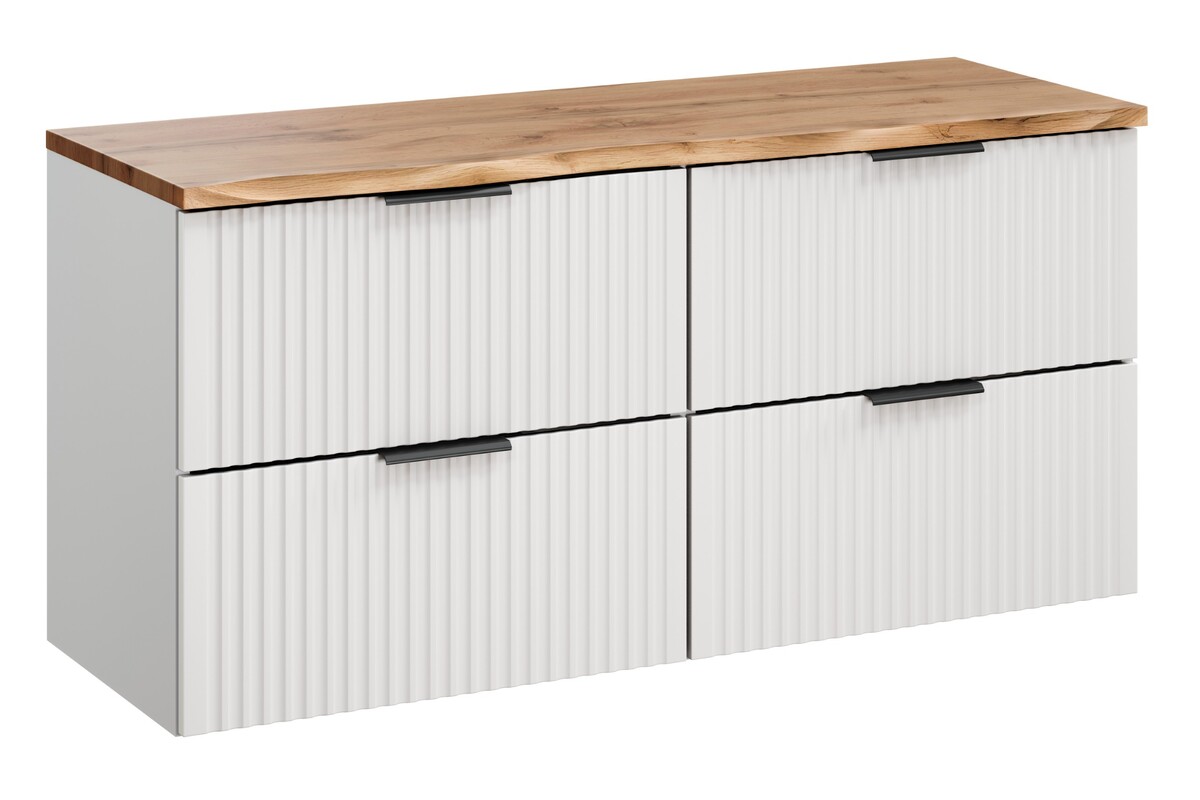 Darmowa Dostawa - Zestaw 2 szafek łazienkowych 120x46x59.2 cm podumywalkowa wisząca biała-dąb Comad Adel White SETADWBNATWOTAN120CM