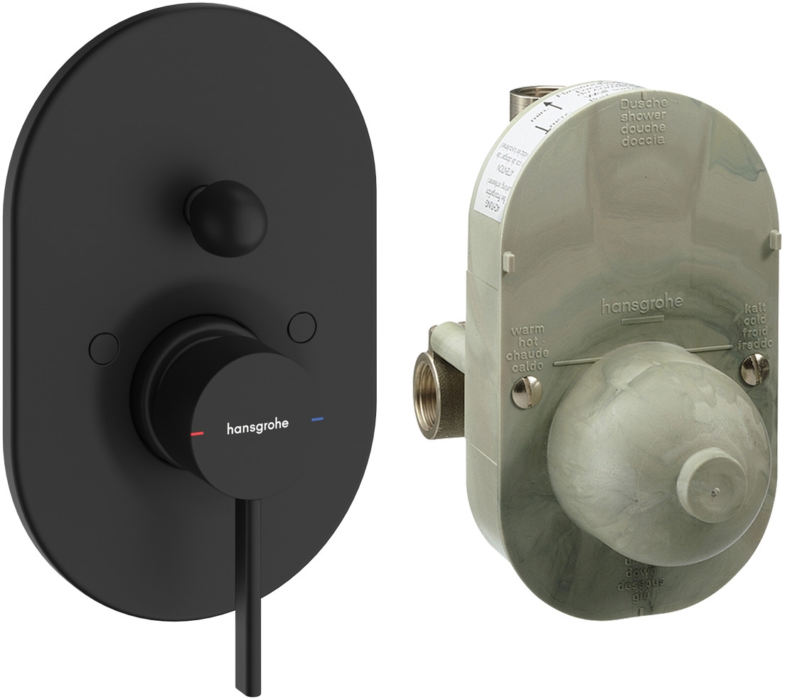 Darmowa Dostawa - Bateria wannowo-prysznicowa podtynkowa czarna Hansgrohe Zesis S 74418670