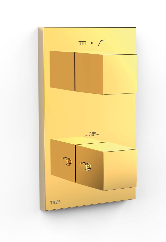 Darmowa Dostawa - Bateria wannowo-prysznicowa podtynkowa złoty Tres Therm-Box 00625001OR
