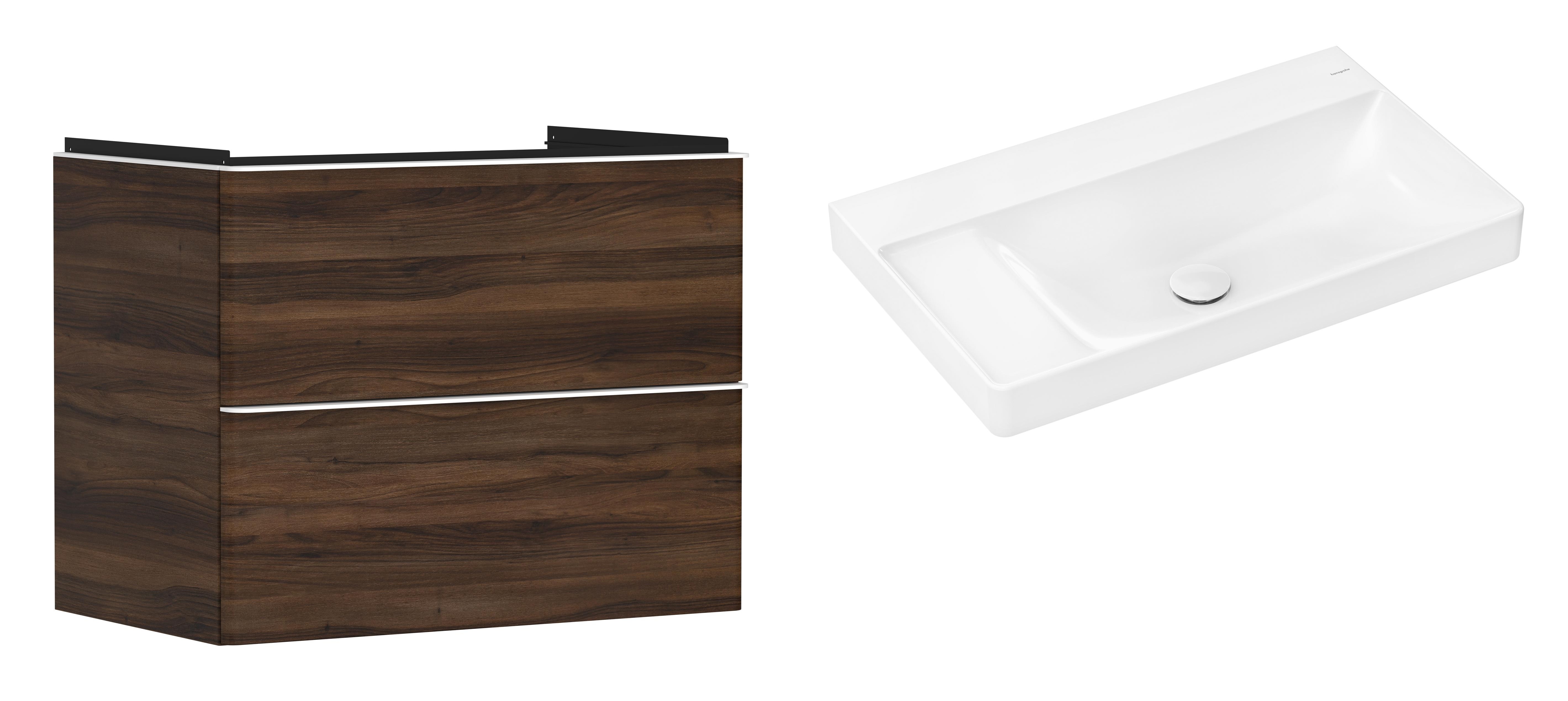 Darmowa Dostawa - Umywalka z szafką 80 cm białą Hansgrohe Xelu Q abset9925