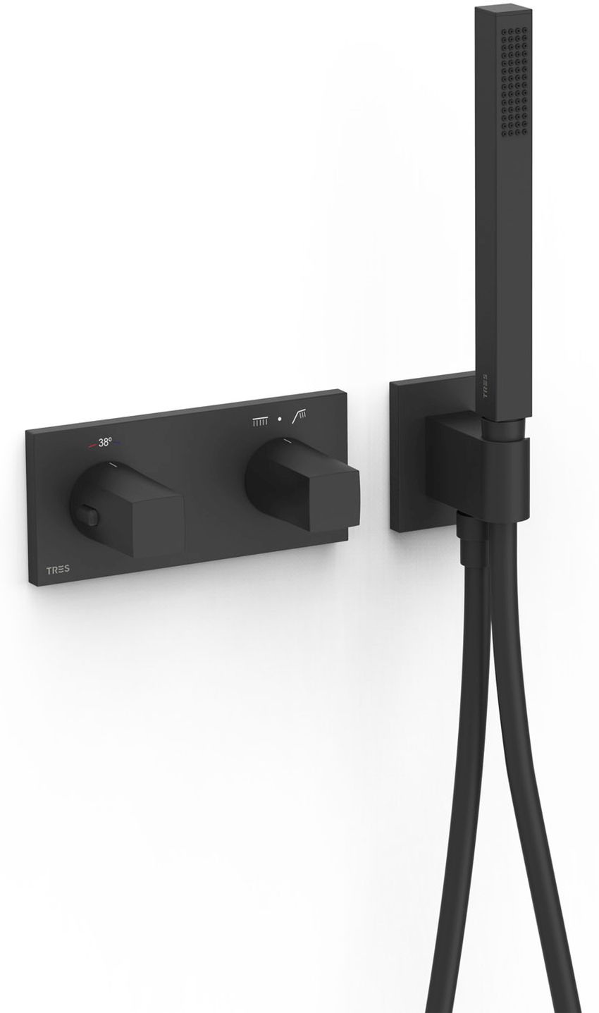 Darmowa Dostawa - Bateria wannowo-prysznicowa podtynkowa czarny Tres B-System 30725201NM