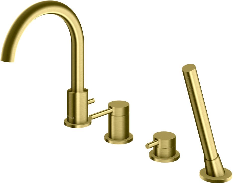 Darmowa Dostawa - Bateria wannowo-prysznicowa nawannowa złota Kohlman Axel Gold QB244AGDB