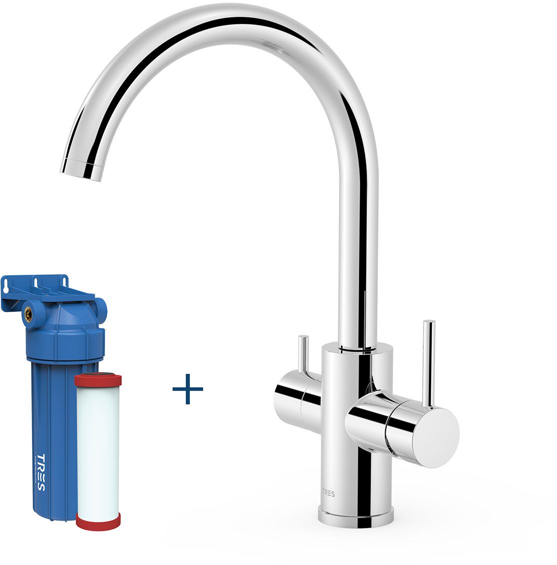 Darmowa Dostawa - Bateria kuchenna z filtrem stojąca chrom Tres Cocina 23045402