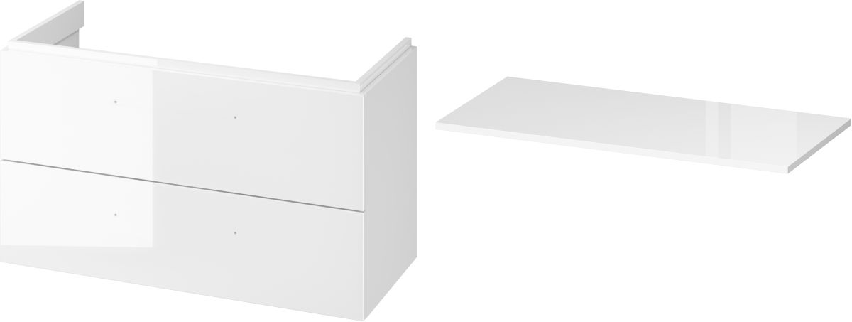 Darmowa Dostawa - Szafka z blatem 99.4x44.4x57.2 cm podumywalkowa wisząca biała Cersanit Larga abset3602