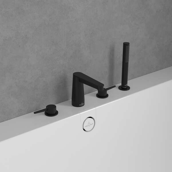 Darmowa Dostawa - Bateria wannowo-prysznicowa nawannowa czarna Villeroy & Boch Conum TVT127002000K5