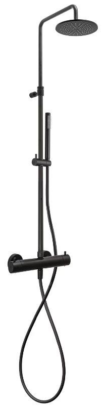 Darmowa Dostawa - Zestaw prysznicowy ścienny termostatyczny z deszczownicą czarny Kronenbach Lima 2.0 Black 1002821SM