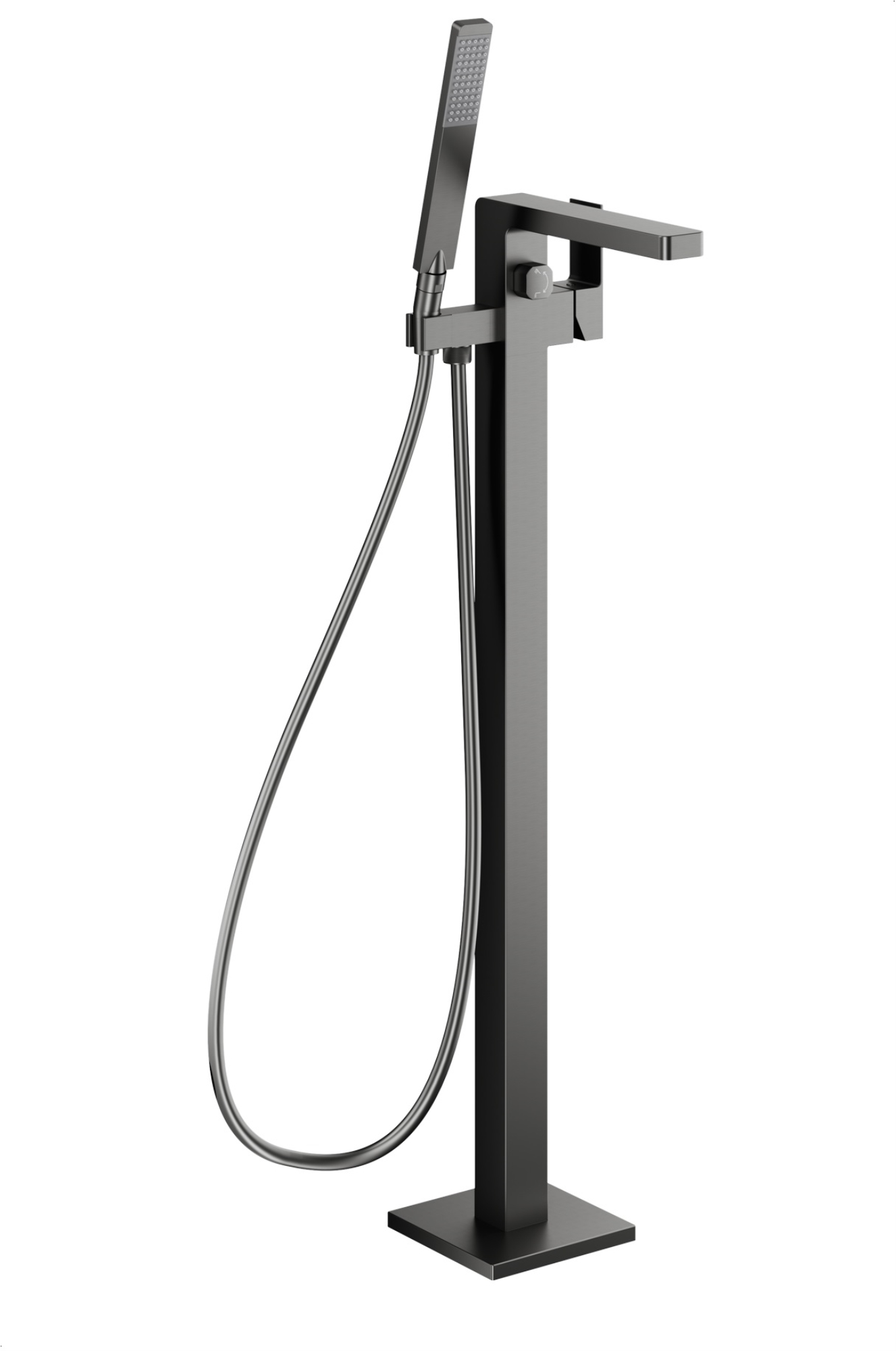 Darmowa Dostawa - Bateria wannowo-prysznicowa wolnostojąca grafitowa KFA Armatura Logon Gun Metal Grey 513551061