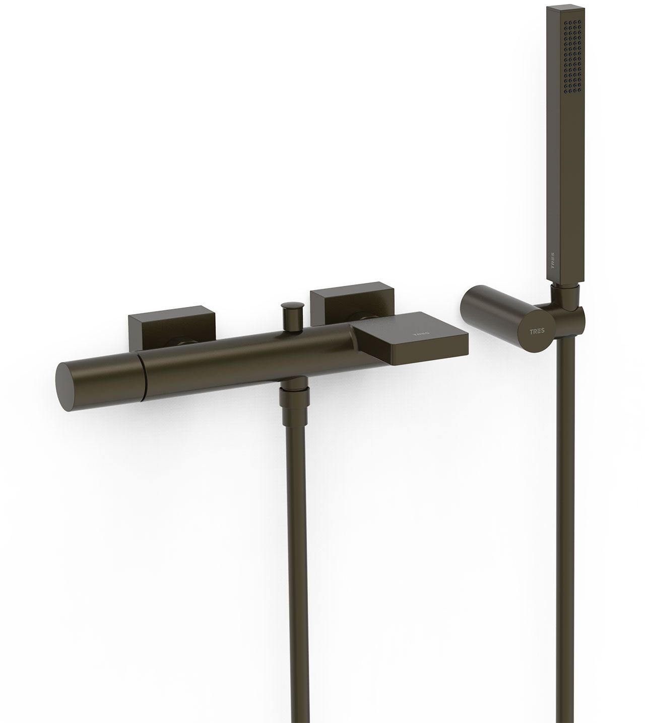 Darmowa Dostawa - Bateria wannowo-prysznicowa ścienna czarna Tres Project 21117001KMB